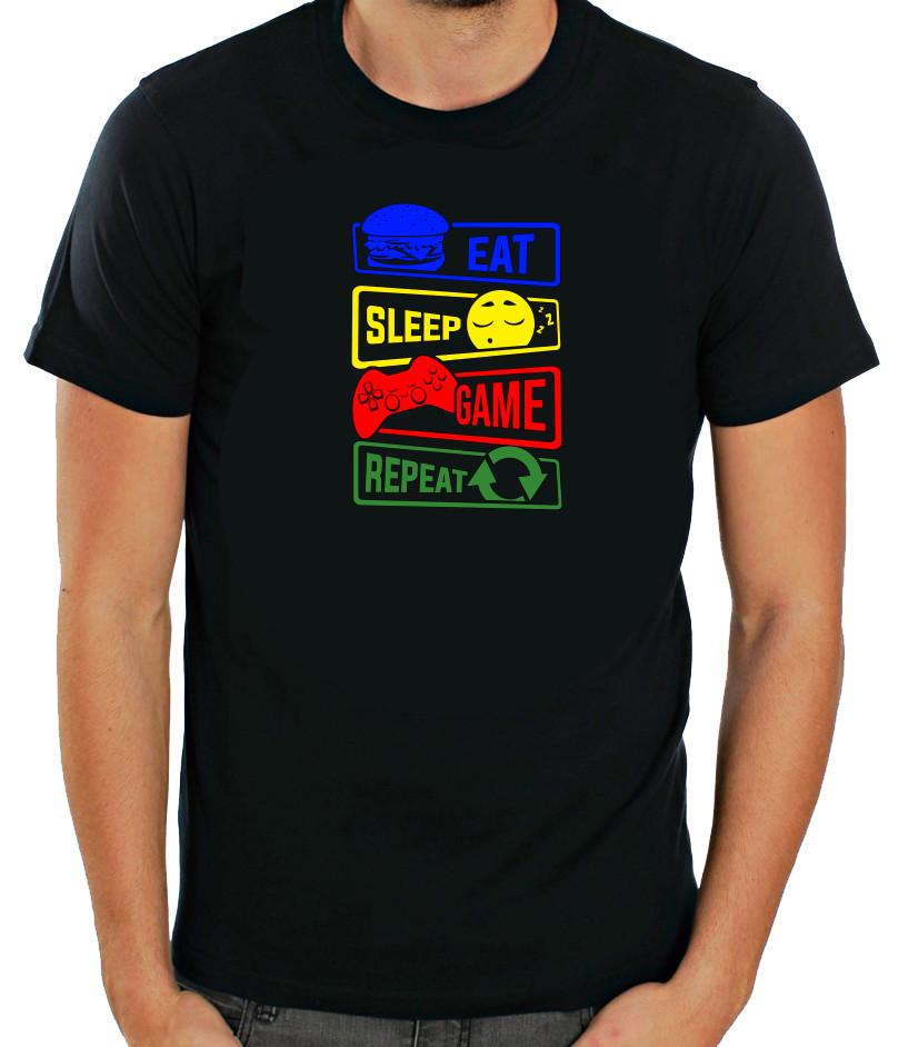 Eat Sleep Game Repeat Gamer Short Sleeve White T Shirt Men F442 3XL
Eat Sleep Game Repeat Gamer Short Sleeve White T Shirt Men F442 3XL