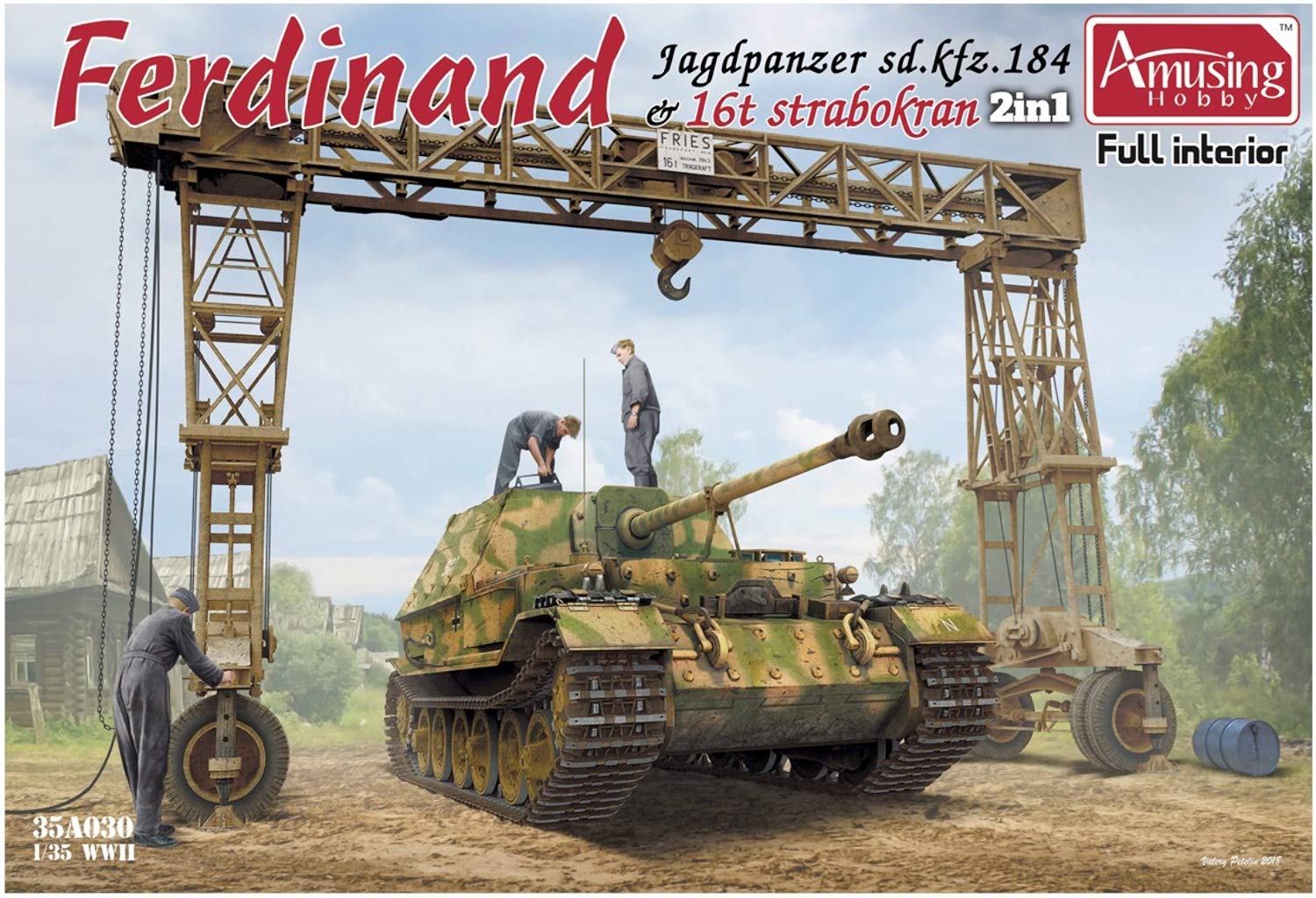Amusing Hobby Scale German Heavy Tank Destroyer Ferdinand with Full Interior and Strabocrane Plastic Model Kit AMH35A030 1/35 16-ton
Amusing Hobby Scale German Heavy Tank Destroyer Ferdinand with Full Interior and Strabocrane Plastic Model Kit AMH35A030 1/35 16-ton
