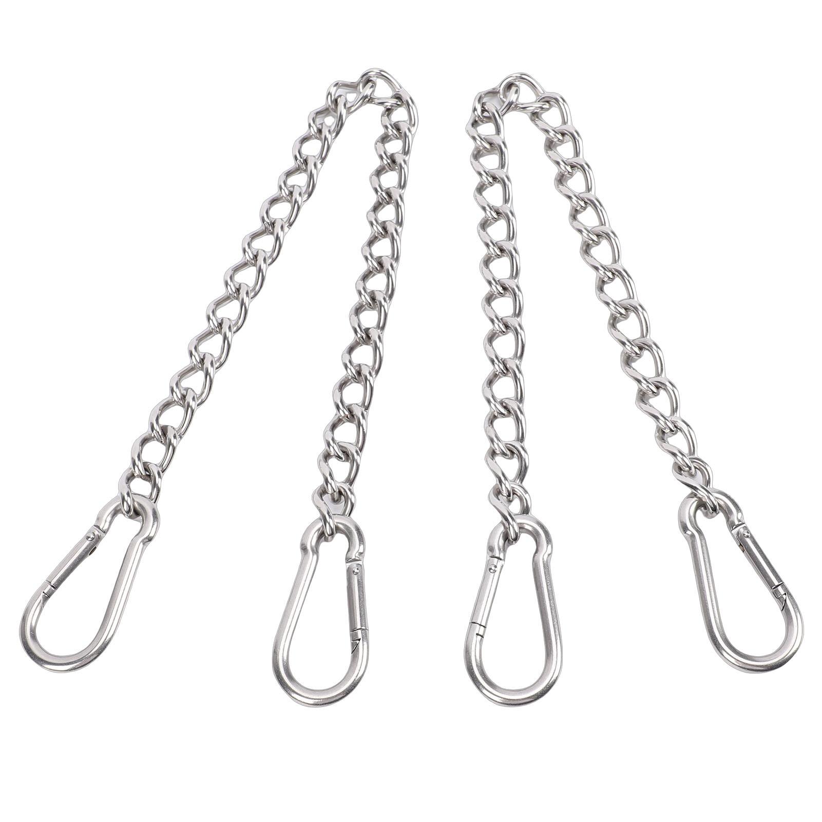 2 Pcs Hanging Chair Chain 660lbs Load Capacity Stainless Steel Hammock Chain with 4 Spring Snap Hook for Swing Punching Bag
2 Pcs Hanging Chair Chain 660lbs Load Capacity Stainless Steel Hammock Chain with 4 Spring Snap Hook for Swing Punching Bag