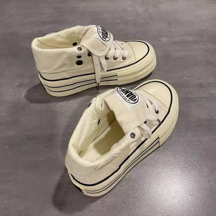 Новые женские парусиновые кеды с высоким верхом, кроссовки с внешним фланцем, универсальные короткие ботинки, толстая подошва, увеличенная высота, шнуровка 37 бежевый
Новые женские парусиновые кеды с высоким верхом, кроссовки с внешним фланцем, универсальные короткие ботинки, толстая подошва, увеличенная высота, шнуровка 37 бежевый