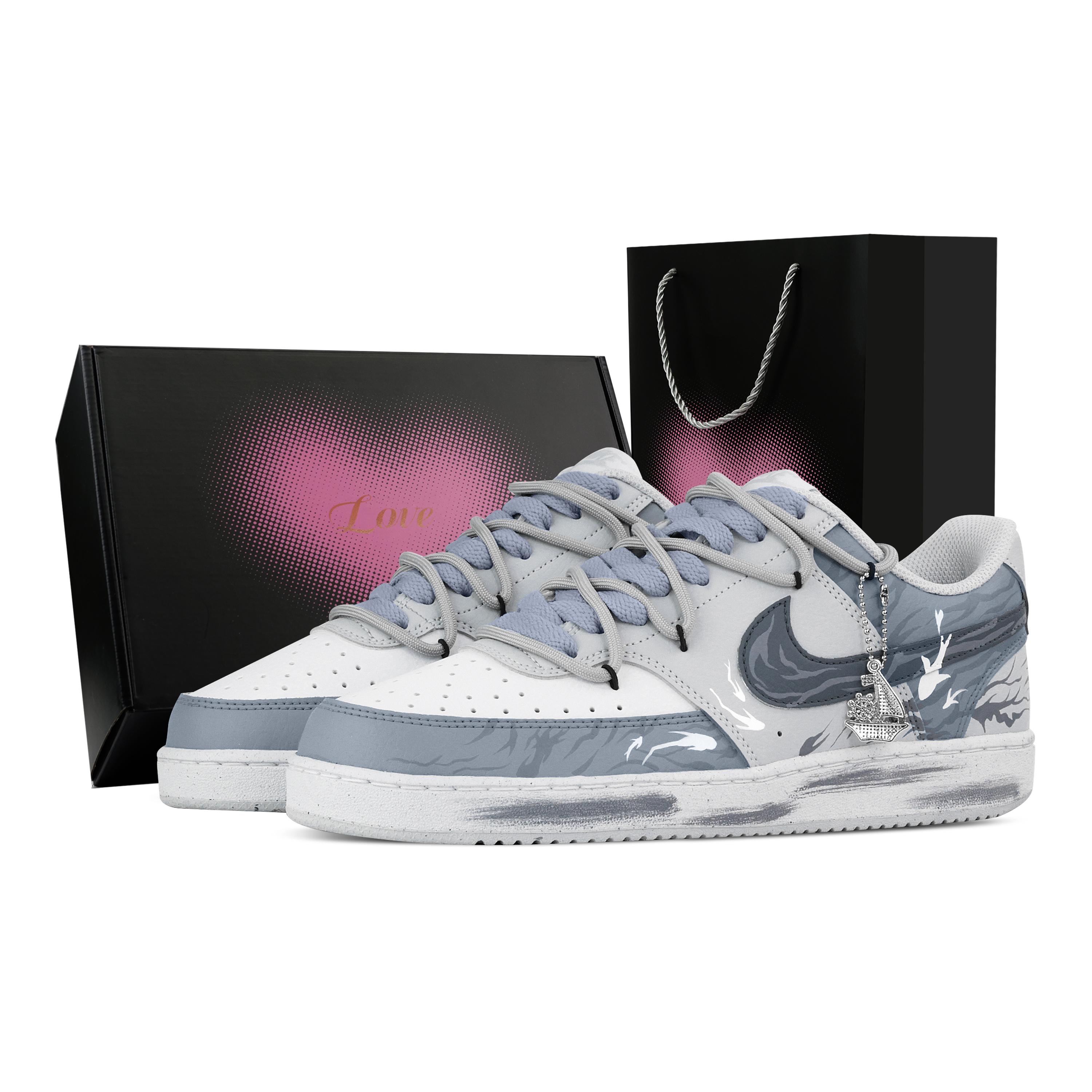 Nike Court Vision Ocean Current, Heart Box Abrasion Resistant Low top Skateboard Shoes Men s White Gray Blue HM9862-002(Team773--) 45
Nike Court Vision Ocean Current, Heart Box Abrasion Resistant Low top Skateboard Shoes Men s White Gray Blue HM9862-002(Team773--) 45