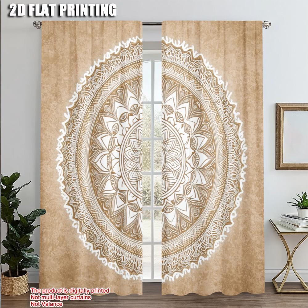 2pcs, Window Curtain 2D plane printing Bohemian Mandala Versatile Polyester Fabric (without rod) Festive Perfect for Bedroom, 52.50 × 116.00 cm 2 pcs
2pcs, Window Curtain 2D plane printing Bohemian Mandala Versatile Polyester Fabric (without rod) Festive Perfect for Bedroom, 52.50 × 116.00 cm 2 pcs
