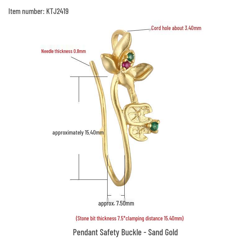 Ancient Gold S925 Sterling Silver Buckle Clip Pendant for Jadeite Jade Crystal Jewelry
Ancient Gold S925 Sterling Silver Buckle Clip Pendant for Jadeite Jade Crystal Jewelry