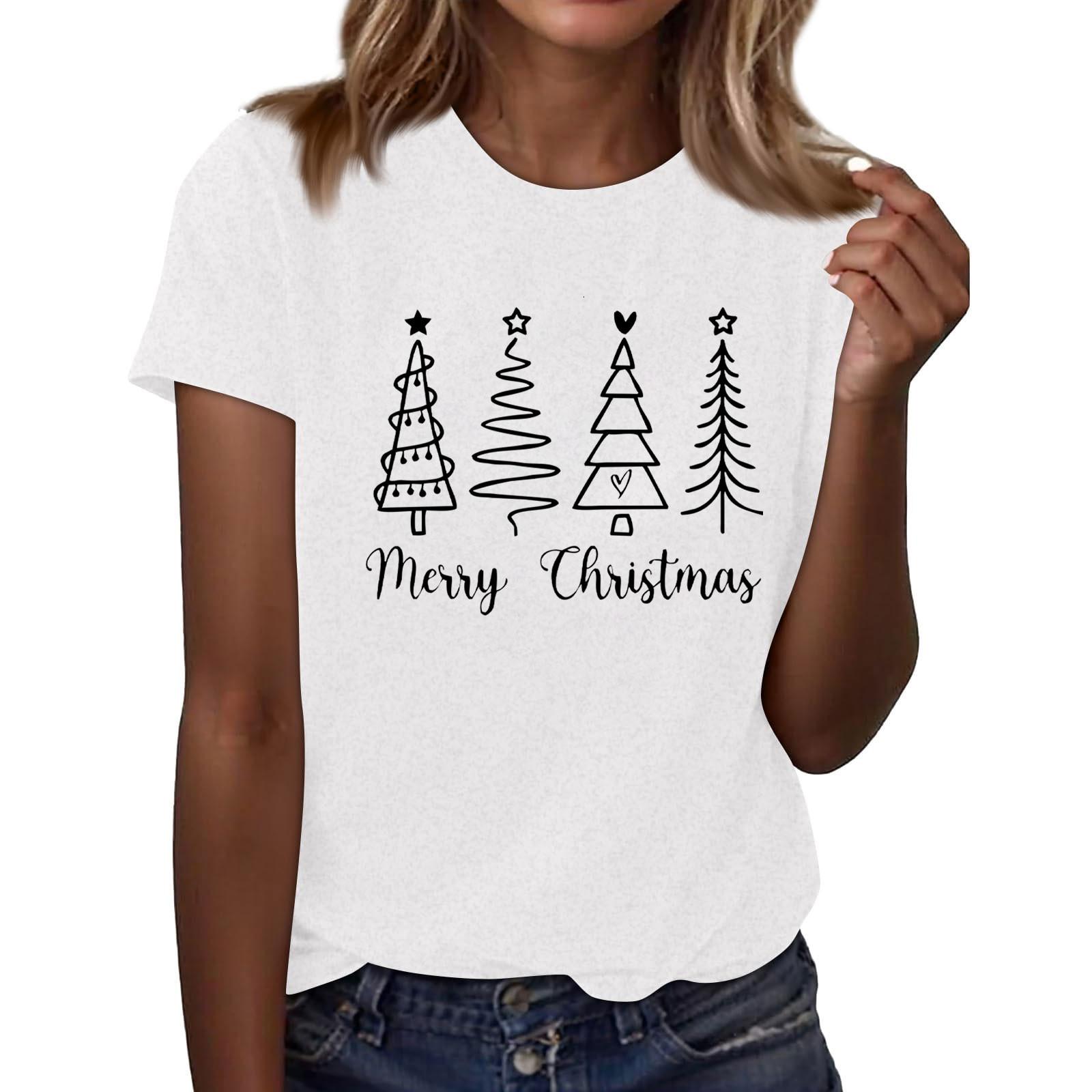 Женская мода повседневный рождественский принт короткий рукав свободный круглый вырез пуловер топ XL белый
Женская мода повседневный рождественский принт короткий рукав свободный круглый вырез пуловер топ XL белый