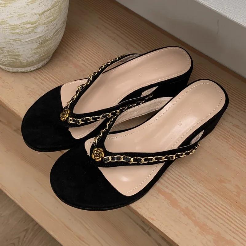 Fashion Comfort Clip Toe Brand Flip Flops Women Fashion Metal Flower Decoration Wedge Slipper Summer Non Slip Beach Sandal Zapatos Mujer 39
Fashion Comfort Clip Toe Brand Flip Flops Women Fashion Metal Flower Decoration Wedge Slipper Summer Non Slip Beach Sandal Zapatos Mujer 39
