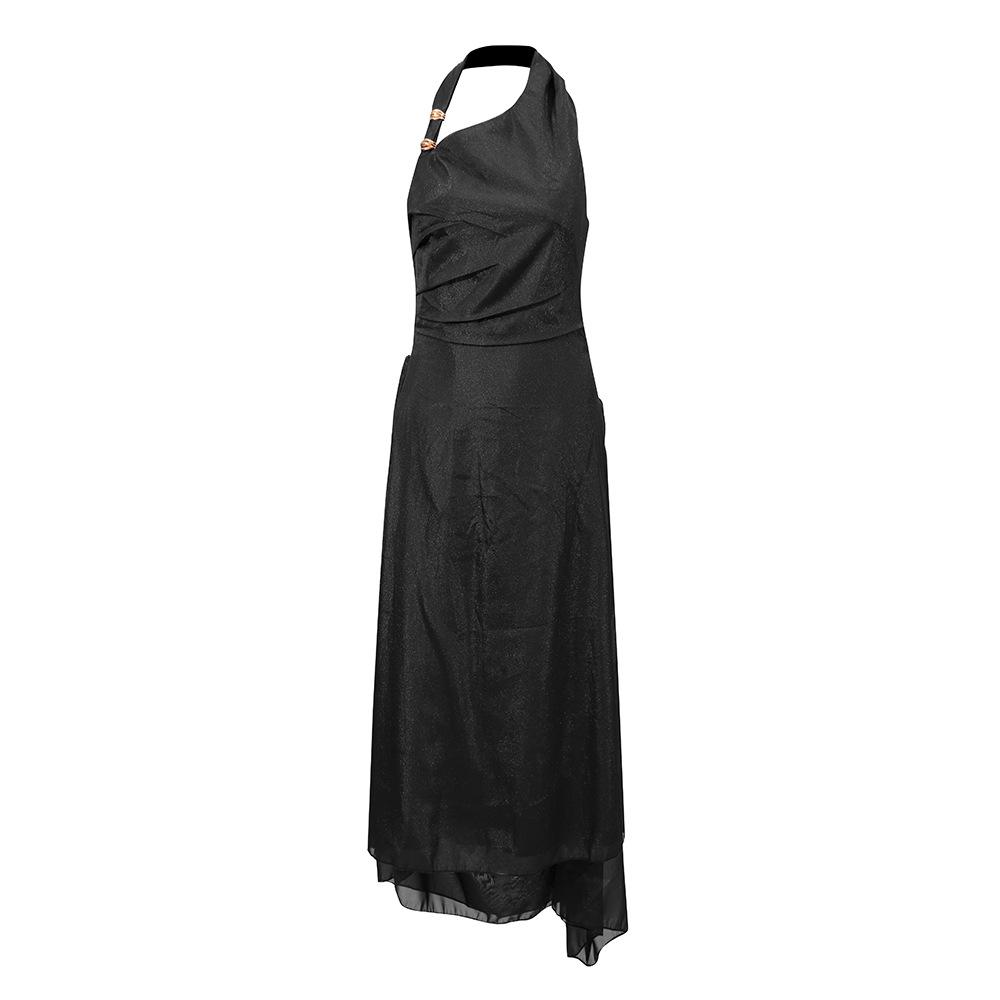 2026 Spring Elegant Halter Dress - Romantic Light Luxury Style with Ruched Waist, Sleeveless, Irregular Open Back Design Large чорний
2026 Spring Elegant Halter Dress - Romantic Light Luxury Style with Ruched Waist, Sleeveless, Irregular Open Back Design Large чорний