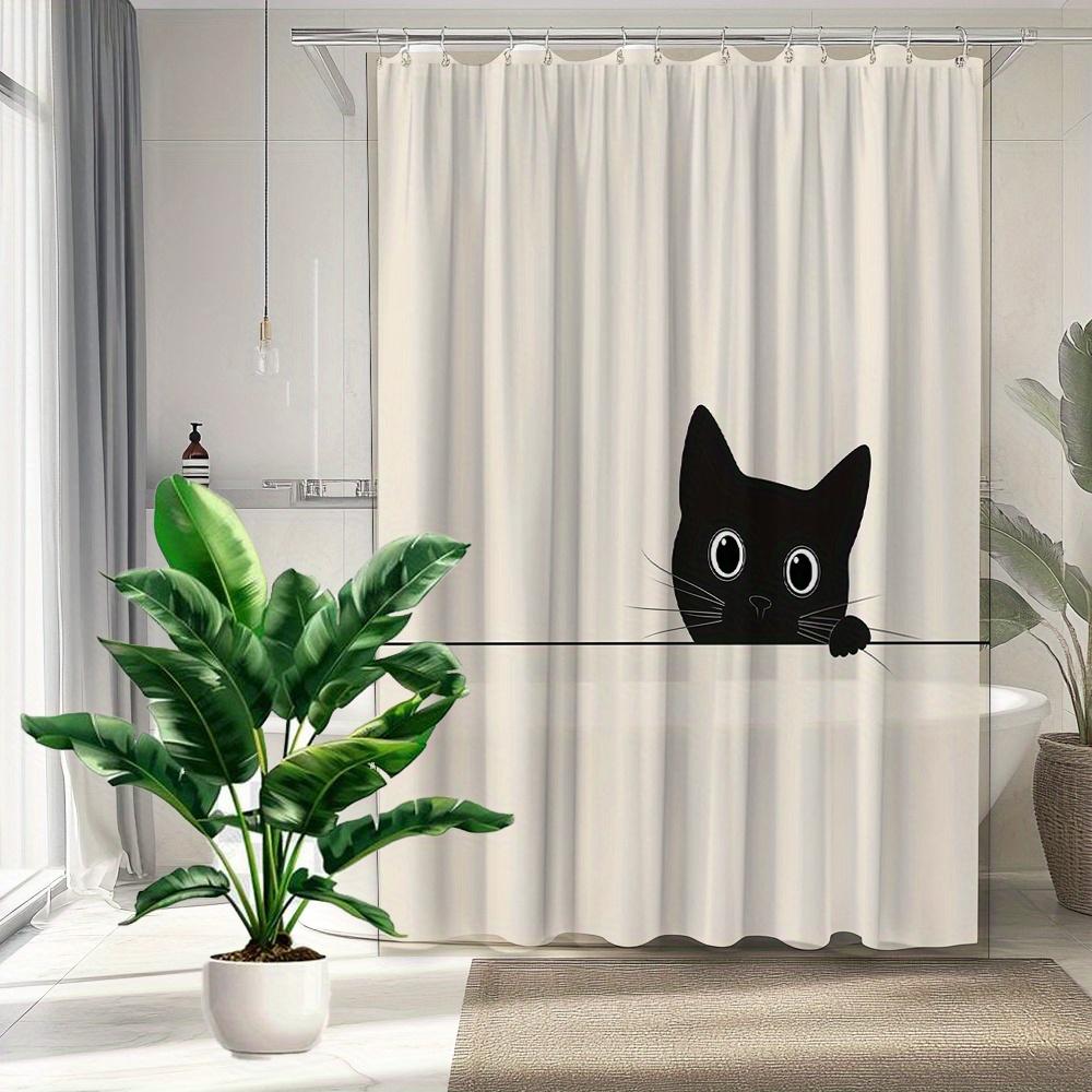Cute Black Cat Pattern Shower Curtain Bathroom Decoration Polyester Fabric Contains Bathtub Partition Hanging Curtain W60H190(CM)-1 Pcs
Cute Black Cat Pattern Shower Curtain Bathroom Decoration Polyester Fabric Contains Bathtub Partition Hanging Curtain W60H190(CM)-1 Pcs