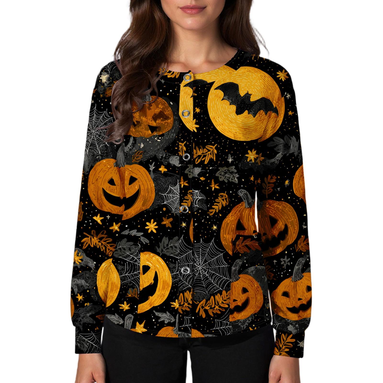 Women s Casual Fashion Single Breasted Halloween Graphic Printed Nurses Tops S зелёный
Women s Casual Fashion Single Breasted Halloween Graphic Printed Nurses Tops S зелёный