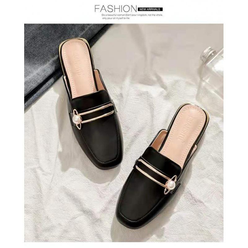 Spring and summer new metal buckle pearl flat heel soft sole British style casual and comfortable foot dew heel half drag women s shoes 35 чорний
Spring and summer new metal buckle pearl flat heel soft sole British style casual and comfortable foot dew heel half drag women s shoes 35 чорний