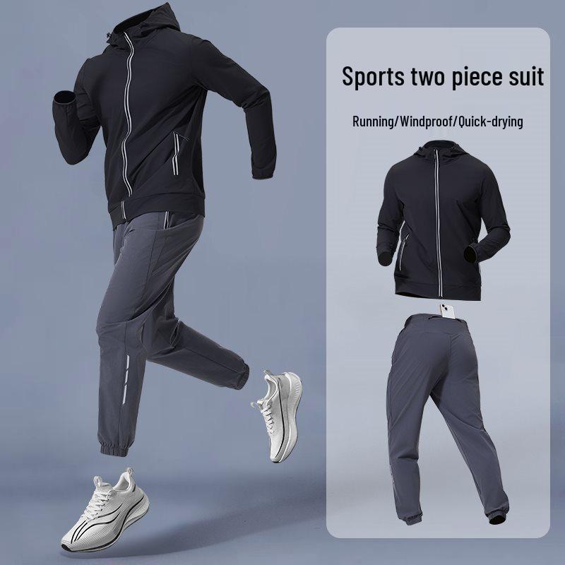Men s Quick-Dry Hooded Jacket & Pants Running Set - Breathable, Sweat-Absorbing Training Outfit for Spring and Autumn XL
Men s Quick-Dry Hooded Jacket & Pants Running Set - Breathable, Sweat-Absorbing Training Outfit for Spring and Autumn XL