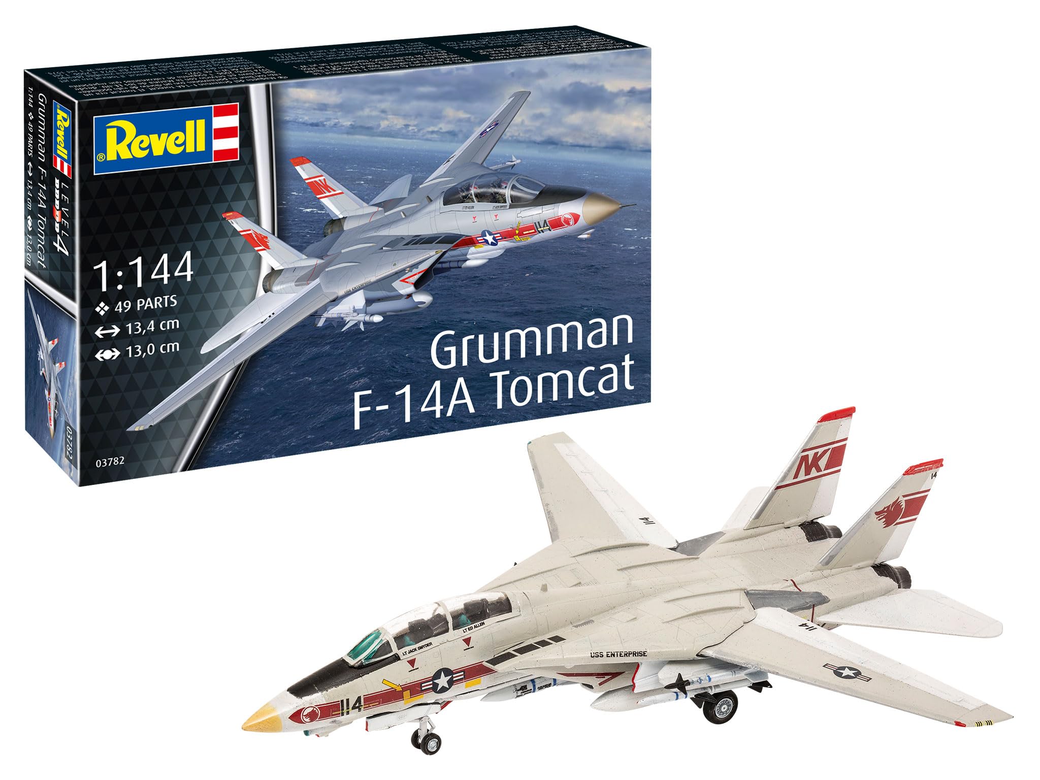 German Revell scale American Grumman Tomcat plastic model kit 03782 1/144 F-14A (airplane)
German Revell scale American Grumman Tomcat plastic model kit 03782 1/144 F-14A (airplane)