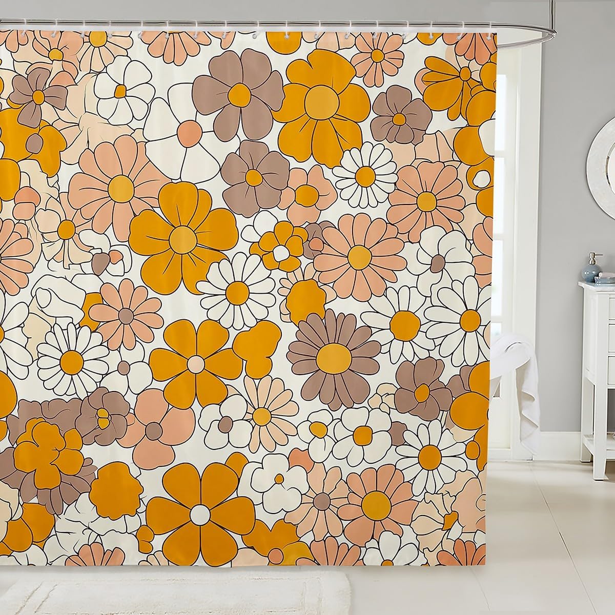 Retro 70S 60S Floral Hippie Bath Curtain,Summer Groovy Flowers Bathroom Shower Curtain For Kids Boys,Boho Plant Waterproof W60H190(CM)-1 Pcs
Retro 70S 60S Floral Hippie Bath Curtain,Summer Groovy Flowers Bathroom Shower Curtain For Kids Boys,Boho Plant Waterproof W60H190(CM)-1 Pcs