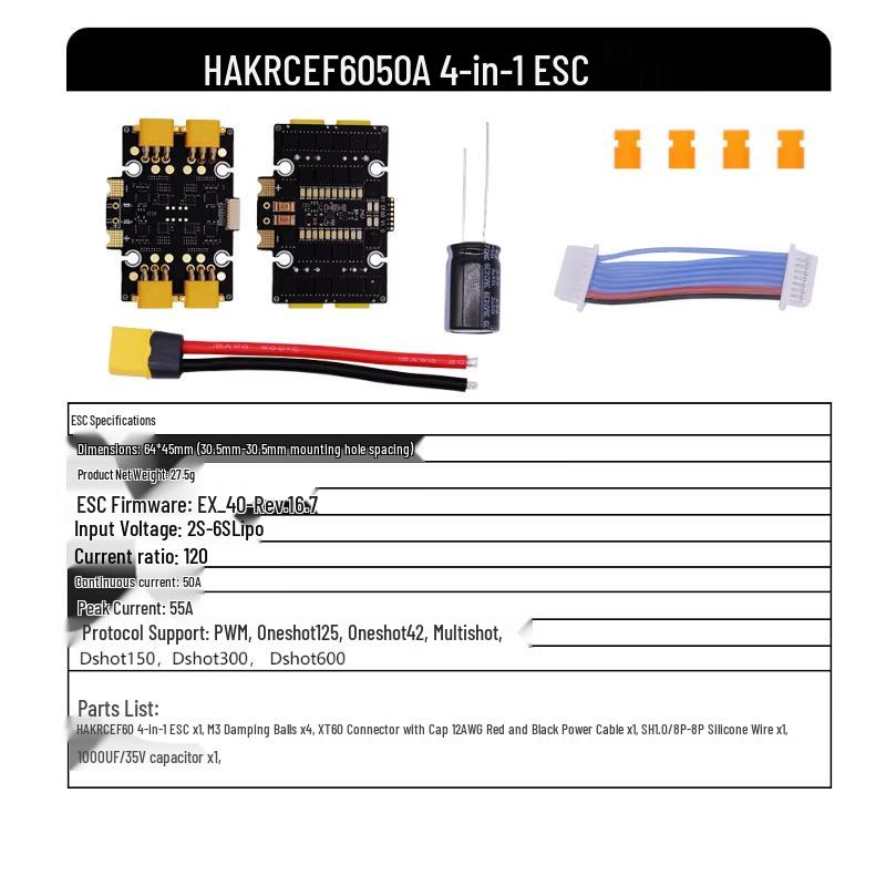 HAKRC F405 Безпайковий FPV Стек польоту
HAKRC F405 Безпайковий FPV Стек польоту