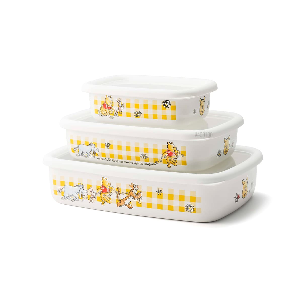 Fuji Enamel Winnie the Pooh Shallow Rectangular Containers (S, M, L) 3-Piece Set DYP-3SF
Fuji Enamel Winnie the Pooh Shallow Rectangular Containers (S, M, L) 3-Piece Set DYP-3SF