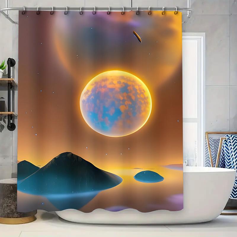 Galactic Shower Curtain Space Exploration Decor Moon Landscape Bath Mat Waterproof Fabric Print Pink Blue Orange Yellow Colorful 90x180cm
Galactic Shower Curtain Space Exploration Decor Moon Landscape Bath Mat Waterproof Fabric Print Pink Blue Orange Yellow Colorful 90x180cm