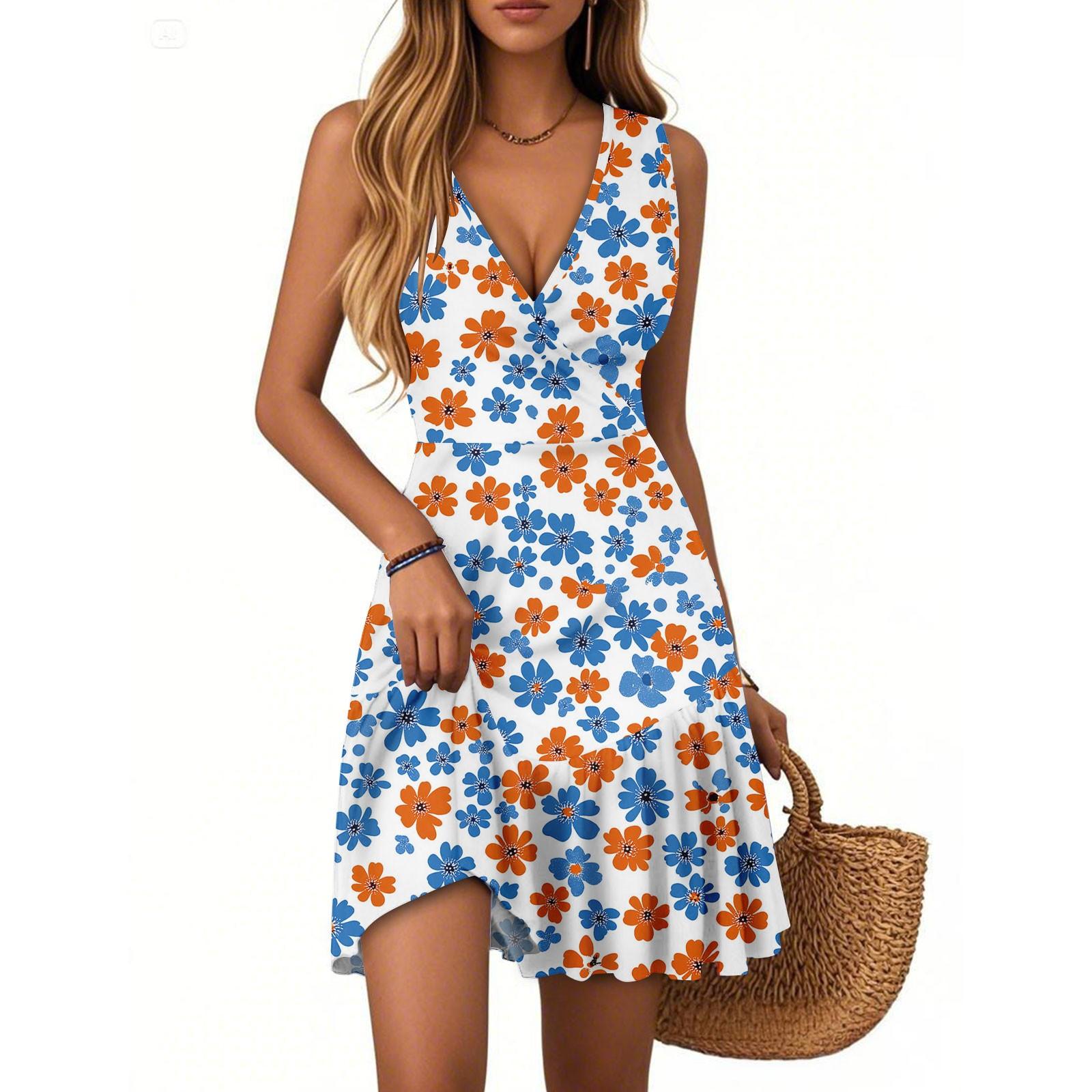 Жіноча літня сукня V-подібний виріз без рукавів повсякденна квітковий принт поділ плісе сукня XXL шафрановий
Жіноча літня сукня V-подібний виріз без рукавів повсякденна квітковий принт поділ плісе сукня XXL шафрановий