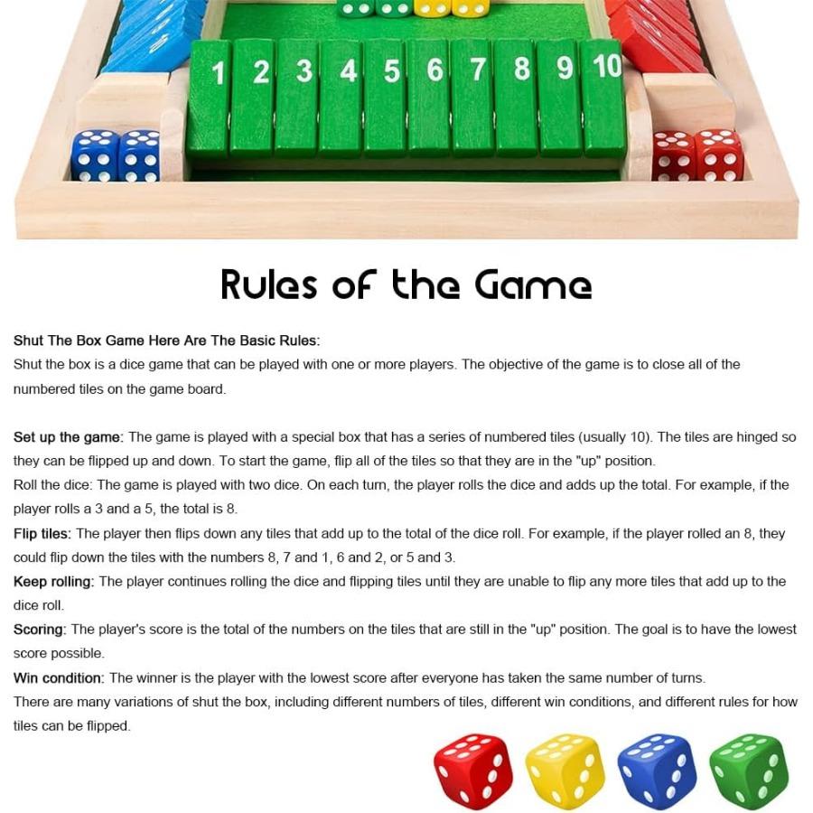 Shut The Box Game: Wooden Board Math Game for 26 Players with 212 Dice Ideal Educational Family Night Entertainment Classic Pub United States
Shut The Box Game: Wooden Board Math Game for 26 Players with 212 Dice Ideal Educational Family Night Entertainment Classic Pub United States