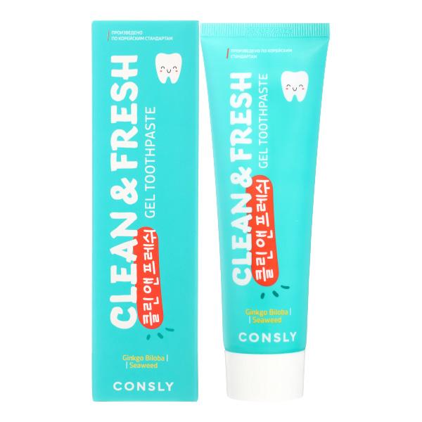 CONSLY Clean&Fresh Gingko Biloba & Seaweed Gel Toothpaste Гелевая зубная паста Clean&Fresh с экстрактами гинкго билоба и морских водорослей
CONSLY Clean&Fresh Gingko Biloba & Seaweed Gel Toothpaste Гелевая зубная паста Clean&Fresh с экстрактами гинкго билоба и морских водорослей