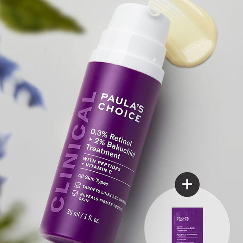 Clinical 0.3% Retinol + 2% Bakuchiol Treatment 30ml
Clinical 0.3% Retinol + 2% Bakuchiol Treatment 30ml