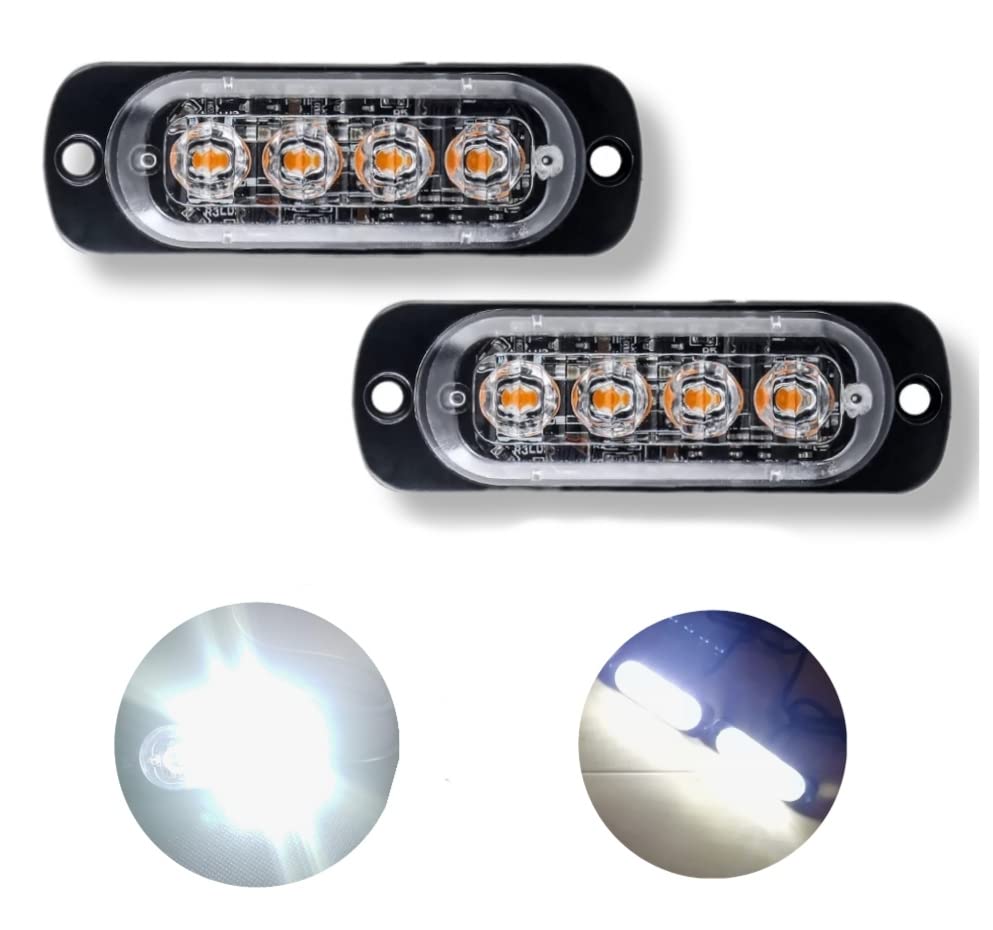 Super Bright LED Strobe Light Strobe Flash Daylight Flashing Emergency Warning Light General Purpose Car 12V24V Car Bike Truck 2 Pieces (White)
Super Bright LED Strobe Light Strobe Flash Daylight Flashing Emergency Warning Light General Purpose Car 12V24V Car Bike Truck 2 Pieces (White)