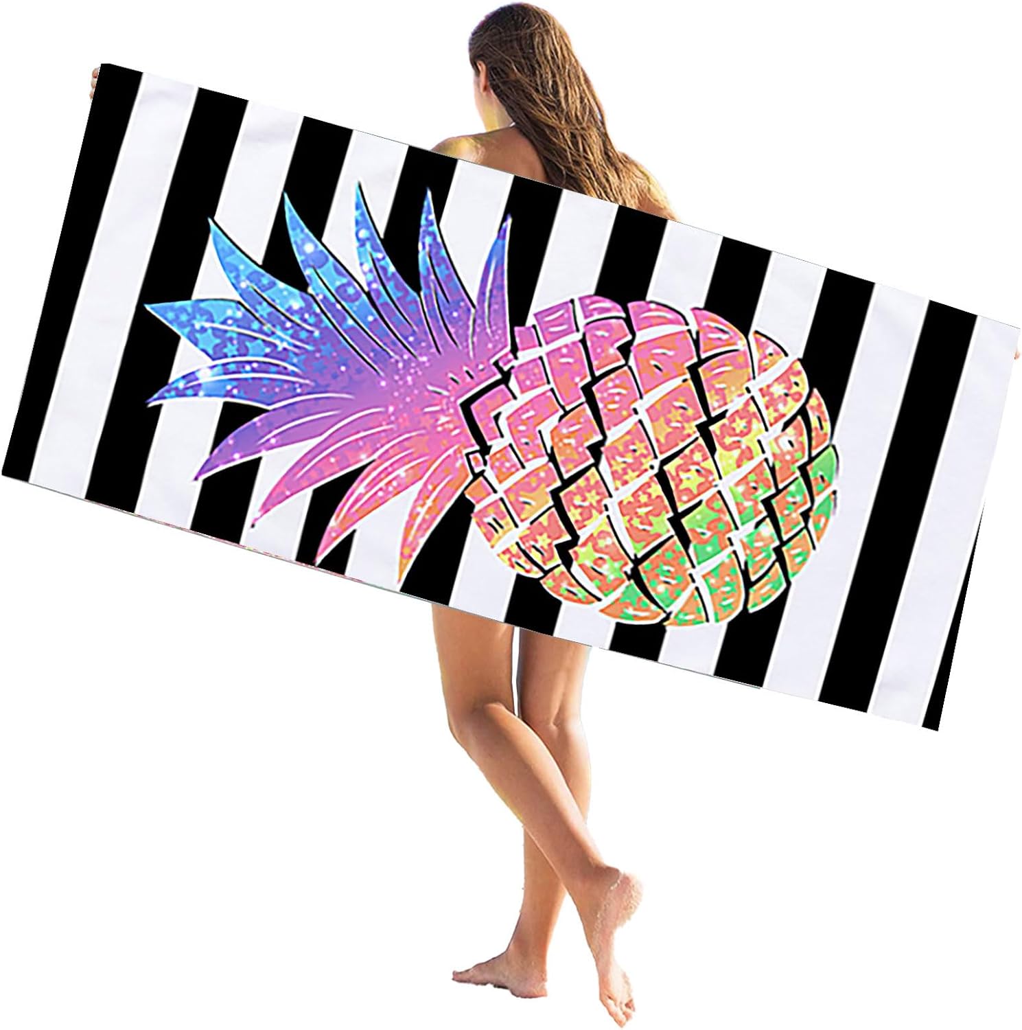 Pineapple Print Beach Towels Microfiber Tropical Fruit Swim Towel Quick Dry Sand Free Bath Blanket for Women,Black Pineapple W30*H60(CM)
Pineapple Print Beach Towels Microfiber Tropical Fruit Swim Towel Quick Dry Sand Free Bath Blanket for Women,Black Pineapple W30*H60(CM)