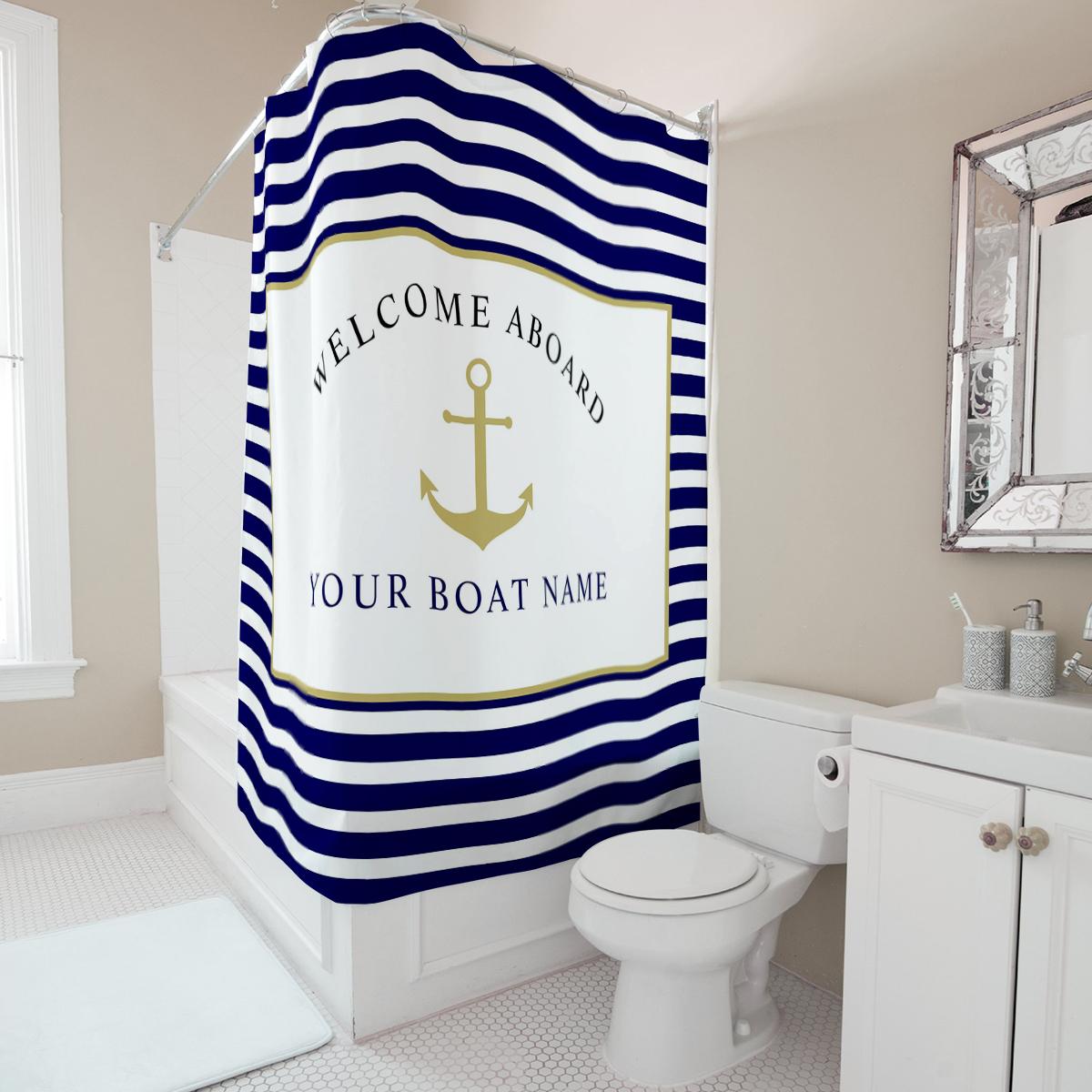 Waterproof Shower Curtain Custom Boat Name Nautical Anchor Design Bathroom Decor Home Accessories Bathroom Curtain W60H190(CM)-1 Pcs
Waterproof Shower Curtain Custom Boat Name Nautical Anchor Design Bathroom Decor Home Accessories Bathroom Curtain W60H190(CM)-1 Pcs