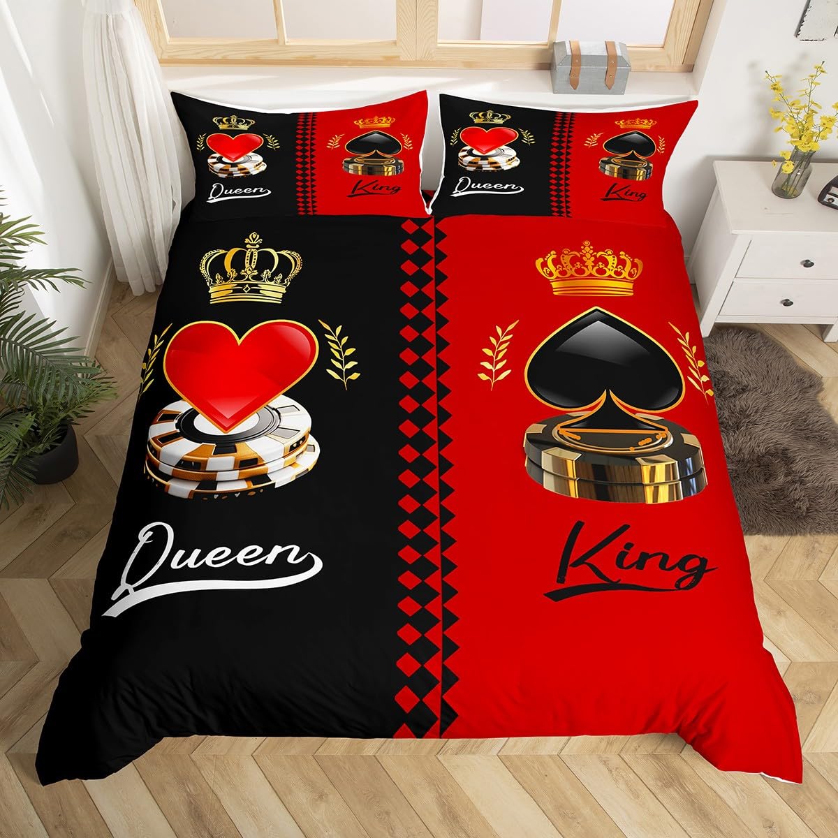 Valentine S Day Couple Duvet Cover King And Queen Crown Bedding Set For Husband Wife Red Black White His Hers Comforter Cover EU Single(135x200cm)
Valentine S Day Couple Duvet Cover King And Queen Crown Bedding Set For Husband Wife Red Black White His Hers Comforter Cover EU Single(135x200cm)