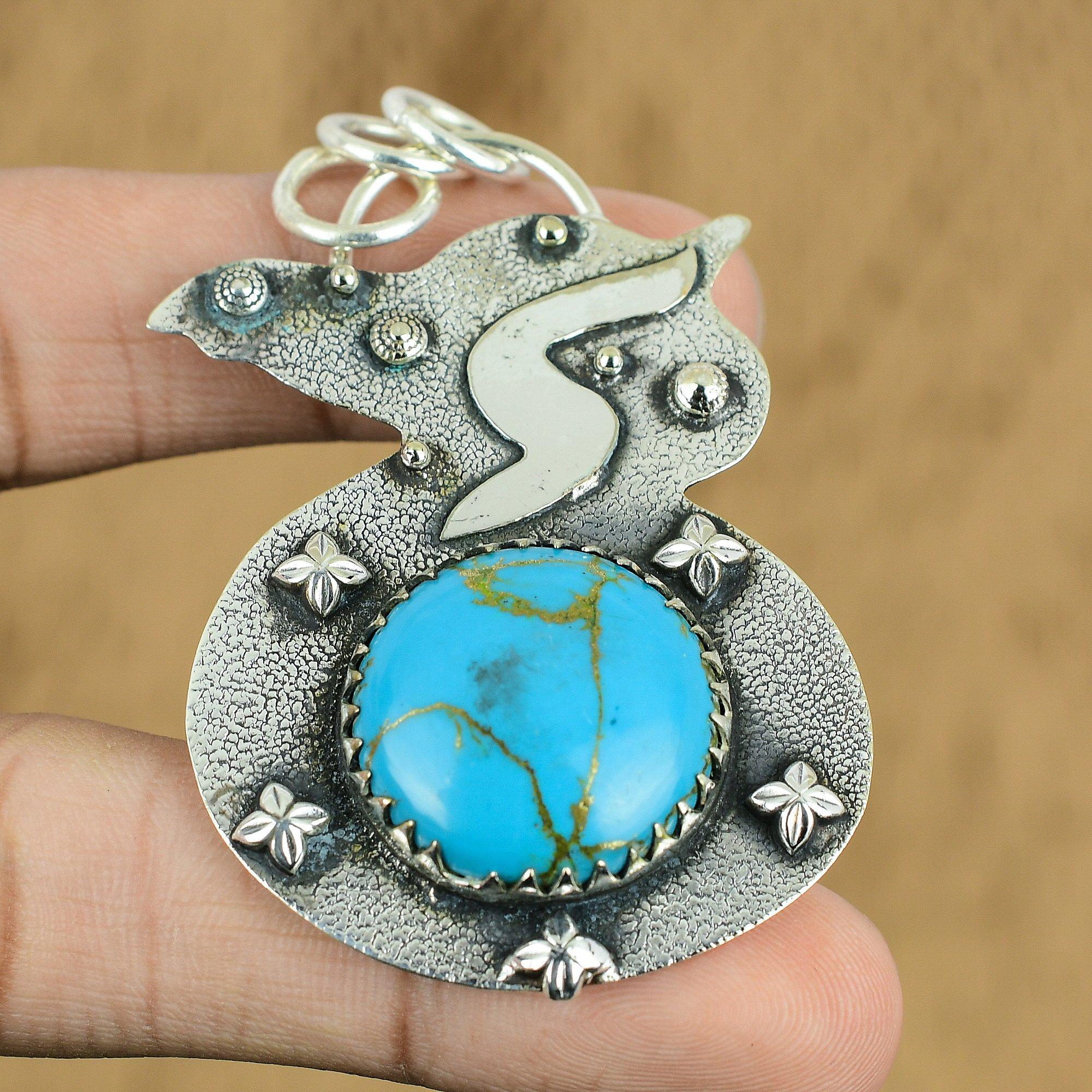 Natural Arizona Turquoise Gemstone Jewelry 925 Sterling Silver Pendant For Girls
Natural Arizona Turquoise Gemstone Jewelry 925 Sterling Silver Pendant For Girls