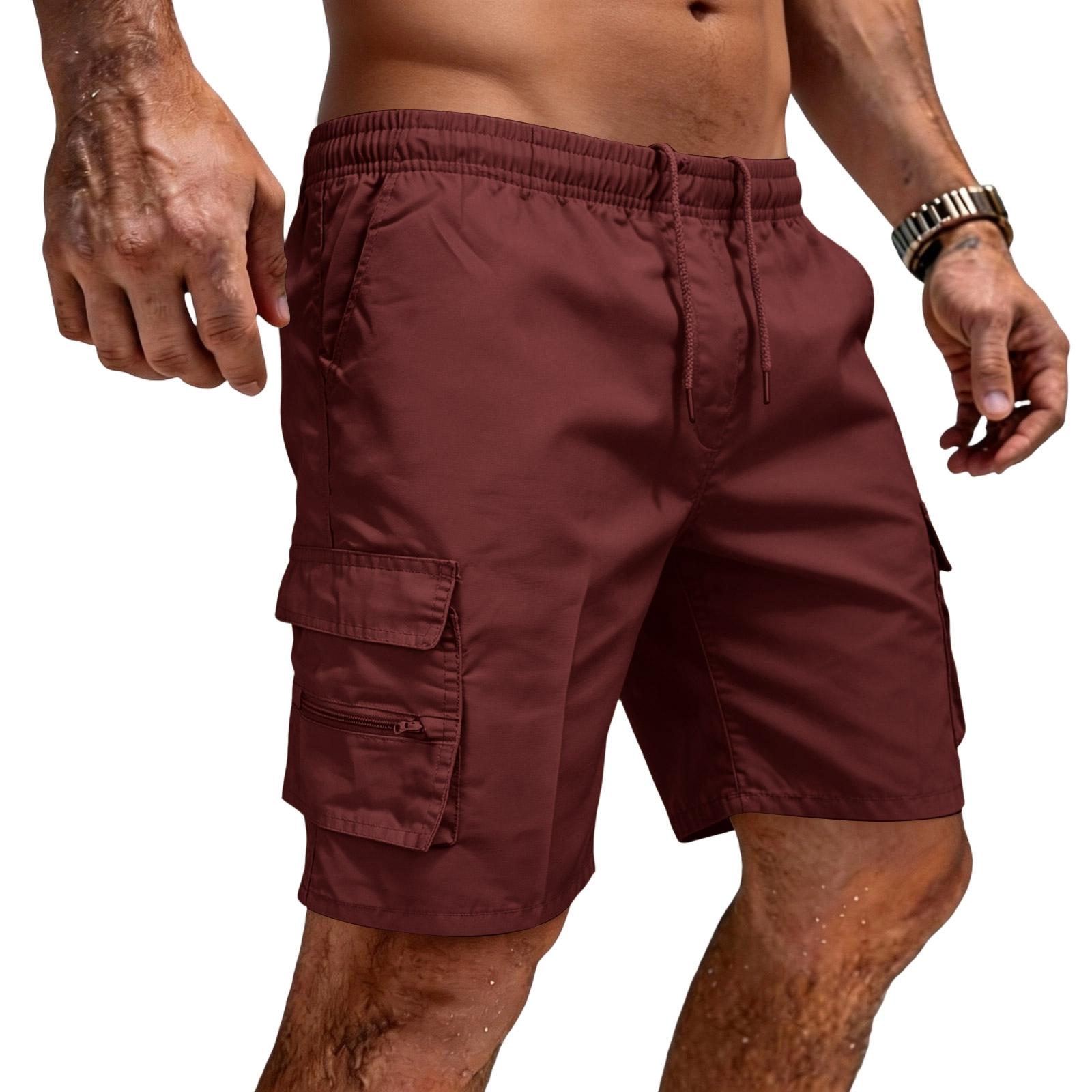 Men Lightweight Casual Relaxed Fit Cargo Shorts Multi Pocket Outdoor Sports Utility Shorts with Elastic Waistband Drawstring L винний
Men Lightweight Casual Relaxed Fit Cargo Shorts Multi Pocket Outdoor Sports Utility Shorts with Elastic Waistband Drawstring L винний