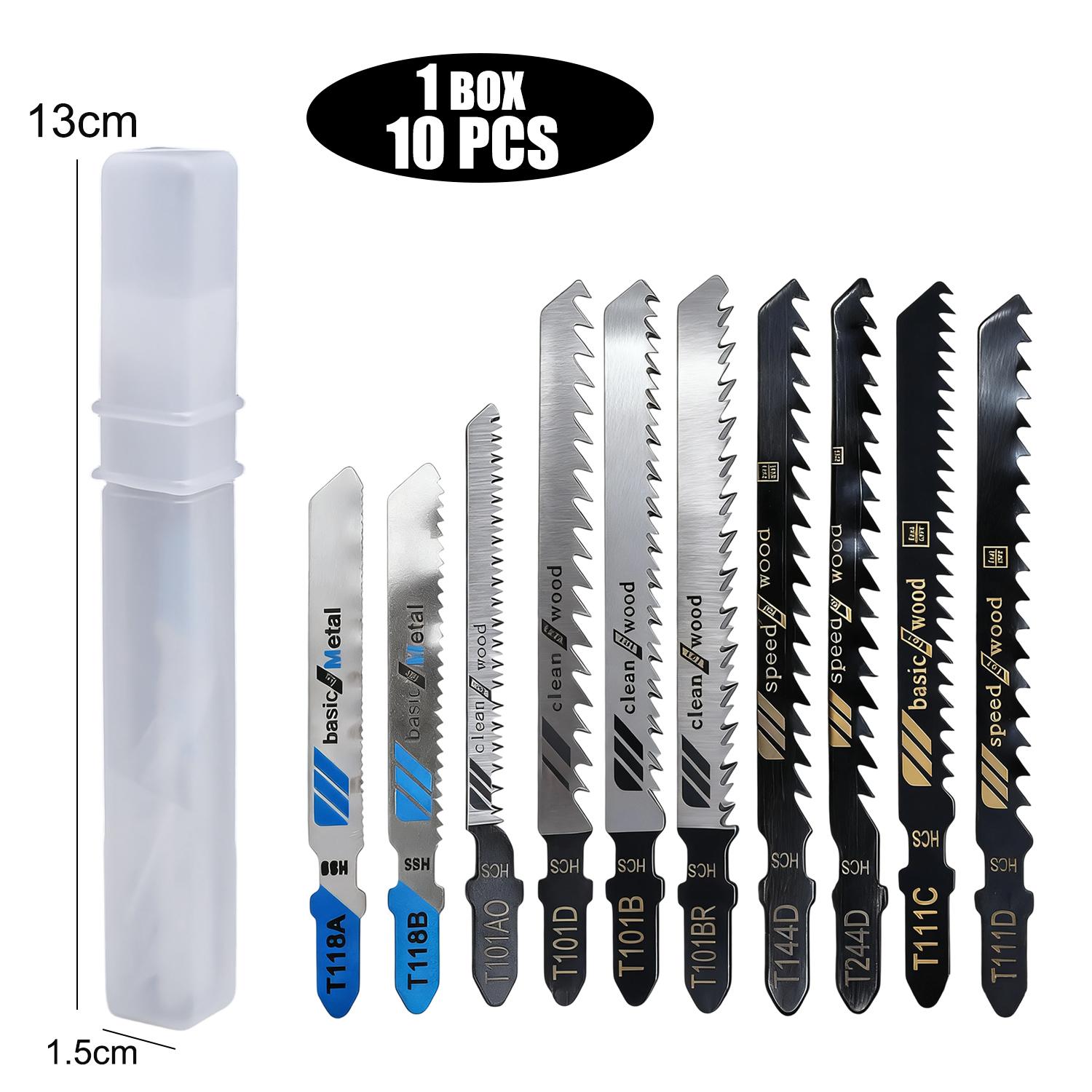 Electric Jig Saw Blade Set for Woodworking Metal Saw Blades with Fine Coarse Teeth Prevent Edge Collapse Explosion Cutting Tools 1 Set
Electric Jig Saw Blade Set for Woodworking Metal Saw Blades with Fine Coarse Teeth Prevent Edge Collapse Explosion Cutting Tools 1 Set