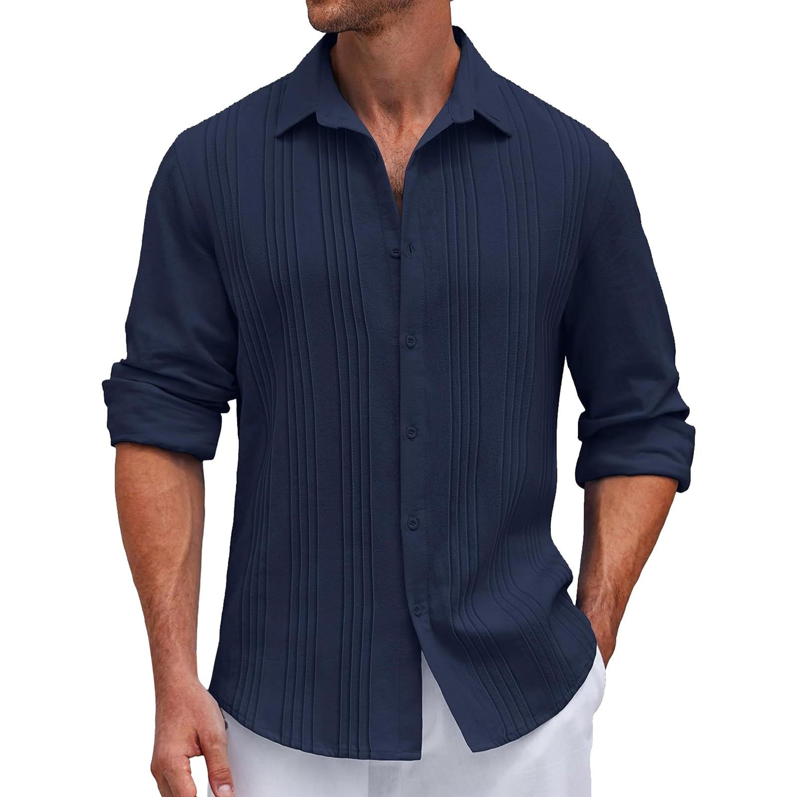 Мужская однотонная полосатая рубашка с длинным рукавом Мужская повседневная модная рубашка L тёмно-синий
Мужская однотонная полосатая рубашка с длинным рукавом Мужская повседневная модная рубашка L тёмно-синий