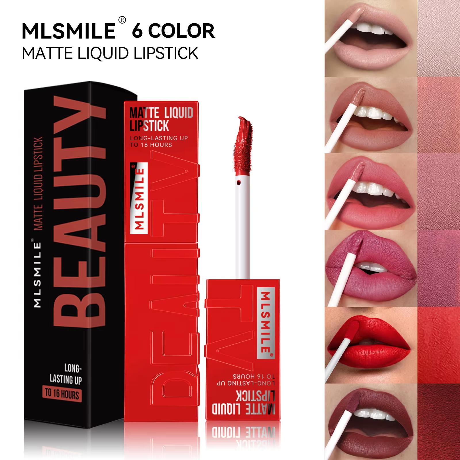 MLSMILE 6 Color Non-stick cup Velvet Satin Gloss Lip glaze Mist Liquid matte lipstick Waterproof long-lasting color liquid 01#
MLSMILE 6 Color Non-stick cup Velvet Satin Gloss Lip glaze Mist Liquid matte lipstick Waterproof long-lasting color liquid 01#