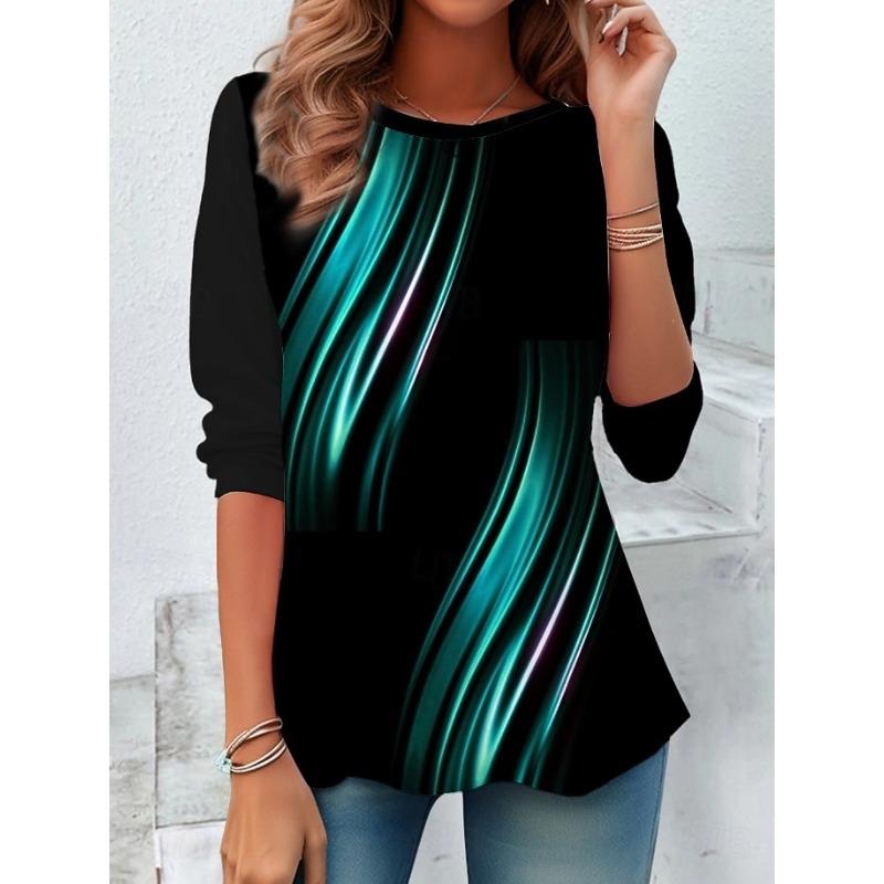 Women s T shirt Long Sleeve Crew Neck Graphic Geometric Striped Vintage Stylish Round Neck Regular Tops S
Women s T shirt Long Sleeve Crew Neck Graphic Geometric Striped Vintage Stylish Round Neck Regular Tops S