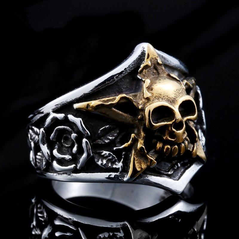 Men s Domineering Rose Pentagram Skull Ring 13
Men s Domineering Rose Pentagram Skull Ring 13
