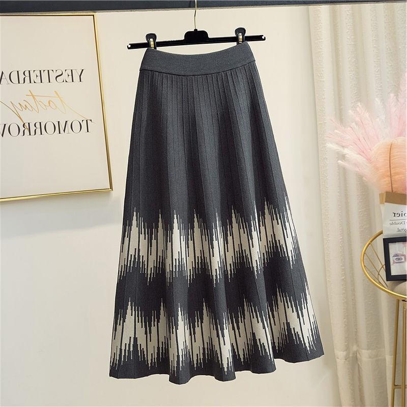 Autumn/Winter Knitted Skirt for Women Geometric Pattern Medium Length High Waisted Skirt A-line Long Skirt S
Autumn/Winter Knitted Skirt for Women Geometric Pattern Medium Length High Waisted Skirt A-line Long Skirt S