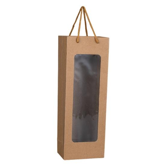 Сумка з крафтового паперу Декоративна довгаста форма Знімний шнур для транспортування Портативна упаковка Червоне вино Контрастний колір Напівпрозорий видимий подарунковий пакет для шампанського
Сумка з крафтового паперу Декоративна довгаста форма Знімний шнур для транспортування Портативна упаковка Червоне вино Контрастний колір Напівпрозорий видимий подарунковий пакет для шампанського