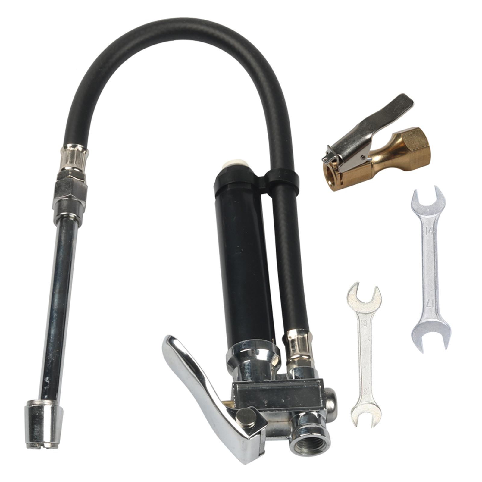 20-120PSI Bayonets Style Inflator Gauge with Hose and Straight On Chuck Wheel Tire Air Compressors
20-120PSI Bayonets Style Inflator Gauge with Hose and Straight On Chuck Wheel Tire Air Compressors