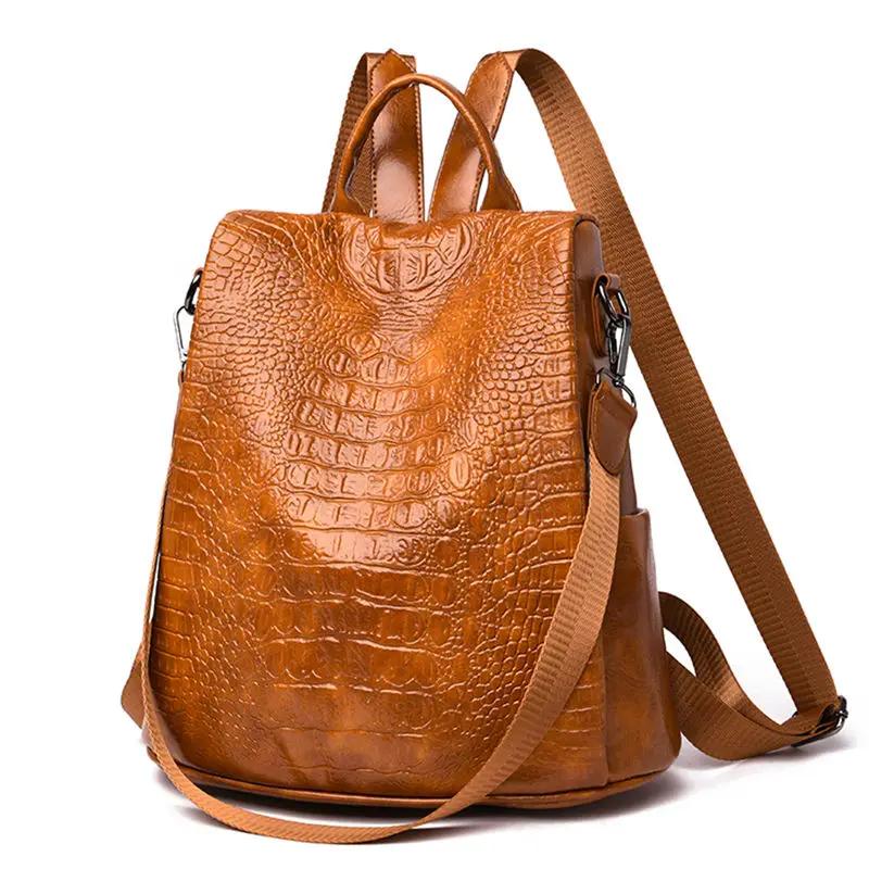 Female Backpack Women Crocodile Pattern Real Pu Leather Anti-Theft Backpack Travel Back Pack Women Shoulder Bags
Female Backpack Women Crocodile Pattern Real Pu Leather Anti-Theft Backpack Travel Back Pack Women Shoulder Bags
