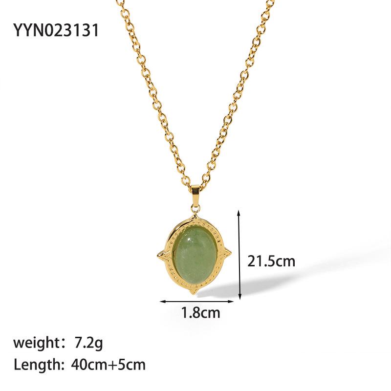 Versatile Women s Natural Stone Necklace, Non-Fading 18K Gold, Retro Inlaid Titanium Steel Pendant
Versatile Women s Natural Stone Necklace, Non-Fading 18K Gold, Retro Inlaid Titanium Steel Pendant