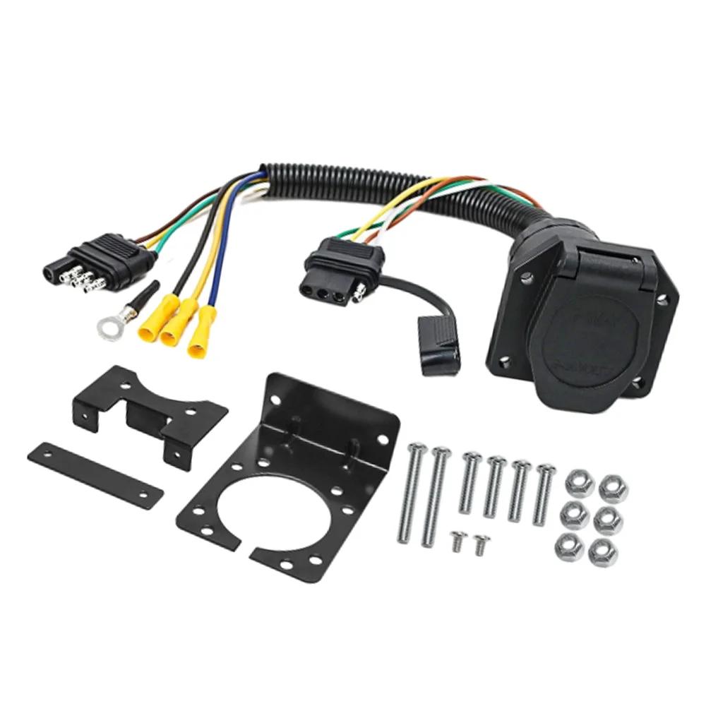 Trailer Towing Connector 4 Way Pin To 7 Way RV Blade 4 Way Flat Female Light Wire Plug Wiring Adapter Multiwire Connector Kit чёрный
Trailer Towing Connector 4 Way Pin To 7 Way RV Blade 4 Way Flat Female Light Wire Plug Wiring Adapter Multiwire Connector Kit чёрный