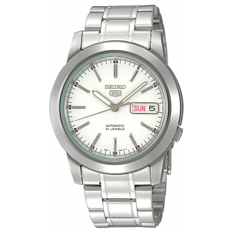 SEIKO 5 series 30 meters waterproof Automatic Steel Strap 38mm men s watch white dial SNKE49K1
SEIKO 5 series 30 meters waterproof Automatic Steel Strap 38mm men s watch white dial SNKE49K1