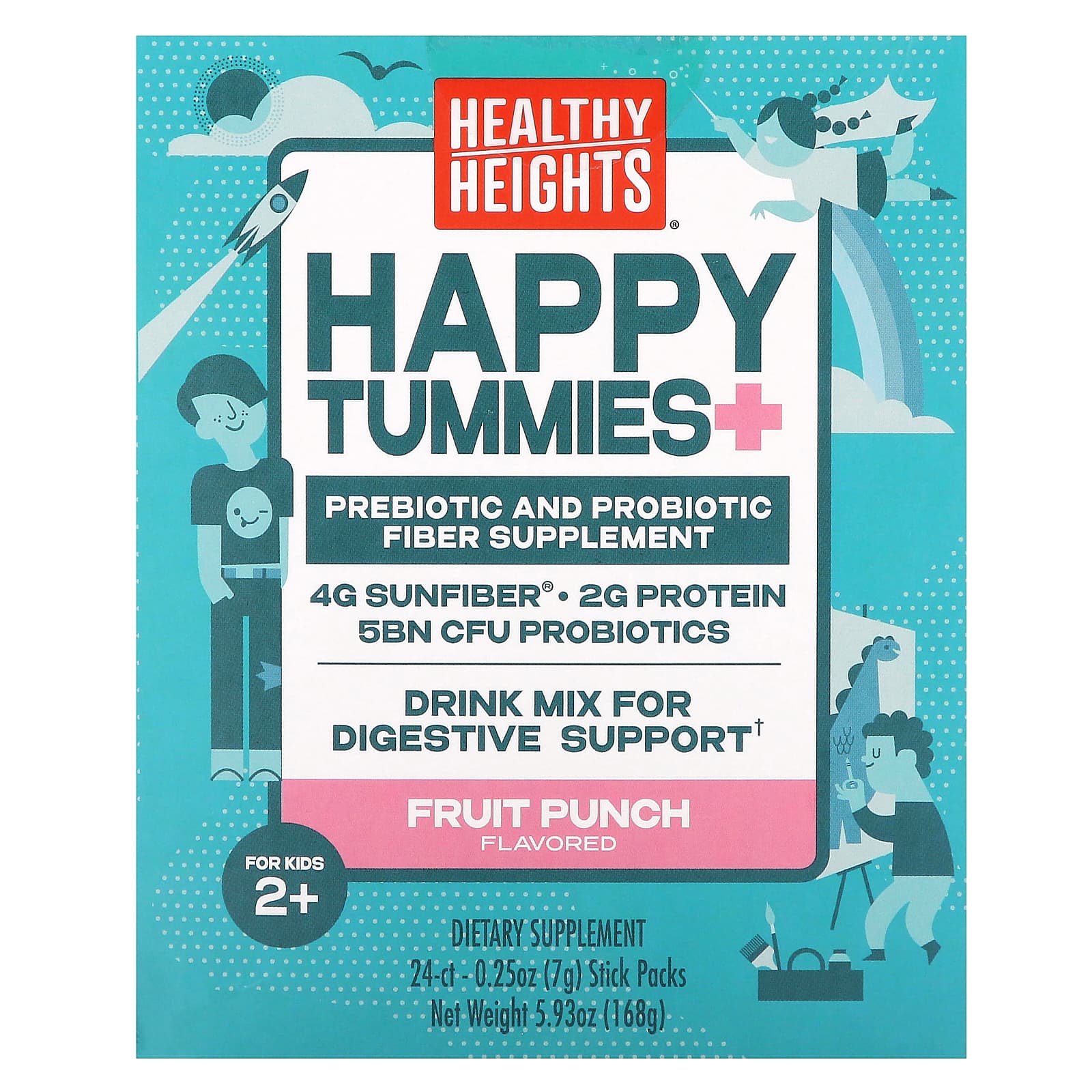 Healthy Heights, Happy Tummies+, for children 2 years and older, fruit punch, 24 stick packs, 7 g (0.25 oz) each
Healthy Heights, Happy Tummies+, for children 2 years and older, fruit punch, 24 stick packs, 7 g (0.25 oz) each