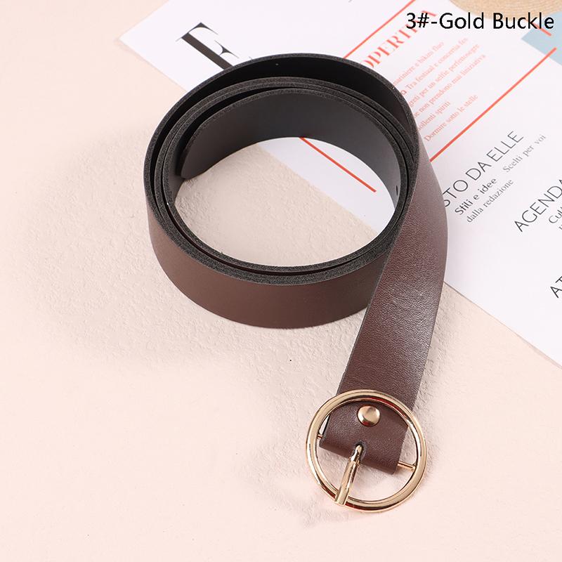 100 СМ Кожаный Ремень Поясные Ремни Металлическая Круглая Пряжка Пояс Брюки Декор Ремень 100*2.3cm