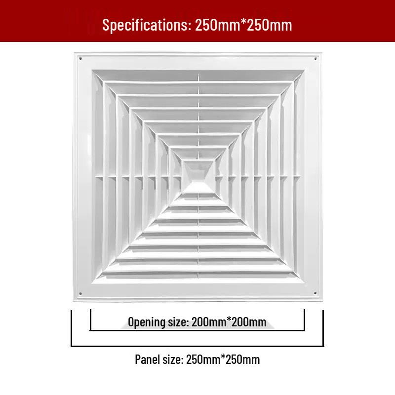 Квадратний ПВХ Дифузор Вентиляційної Решітки для Стеля Центрального Кондиціонування
Квадратний ПВХ Дифузор Вентиляційної Решітки для Стеля Центрального Кондиціонування