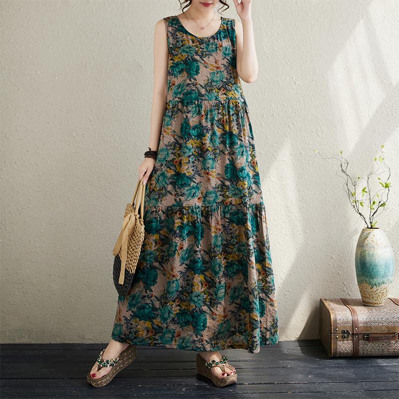 DIMANAF Большие размеры женское 2024 новое летнее без рукавов с круглым вырезом оверсайз базовое винтажное повседневное длинное свободное богемное платье с цветочным принтом One Size зелёный
DIMANAF Большие размеры женское 2024 новое летнее без рукавов с круглым вырезом оверсайз базовое винтажное повседневное длинное свободное богемное платье с цветочным принтом One Size зелёный