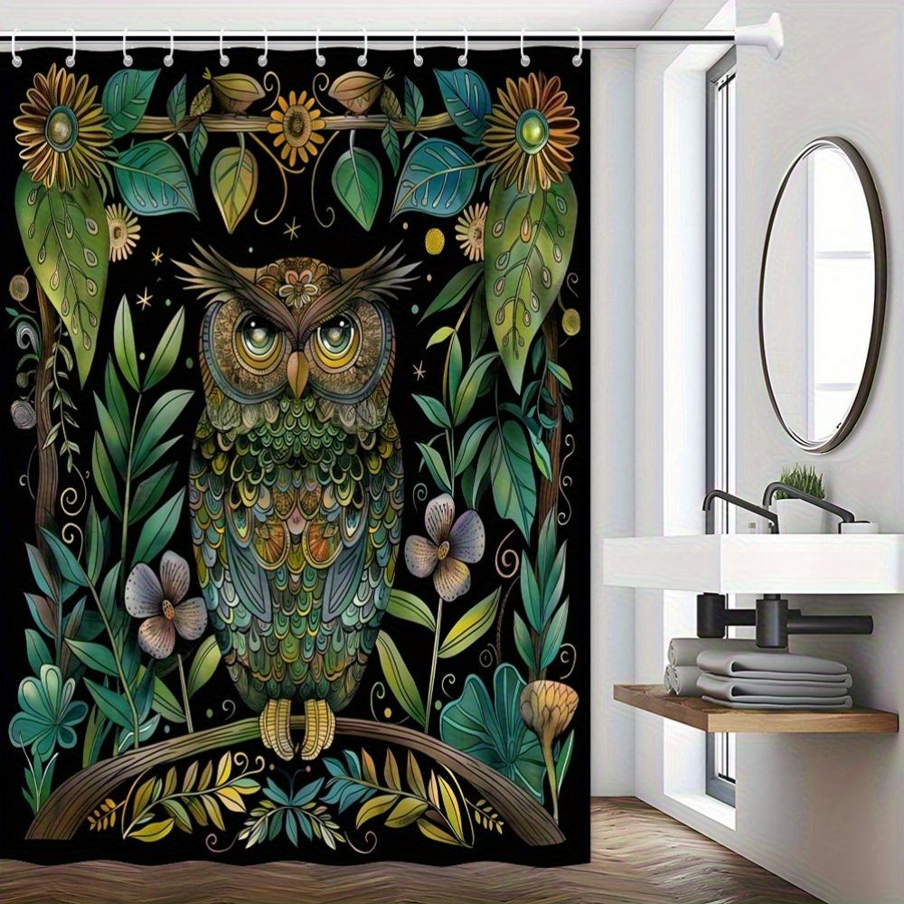 Mystical Owl & Floral Bath Curtain - Vibrant Nighttime Scene, Waterproof Home Decor Adds Artistic Charm To Your Bathroom W60H190(CM)-1 Pcs
Mystical Owl & Floral Bath Curtain - Vibrant Nighttime Scene, Waterproof Home Decor Adds Artistic Charm To Your Bathroom W60H190(CM)-1 Pcs