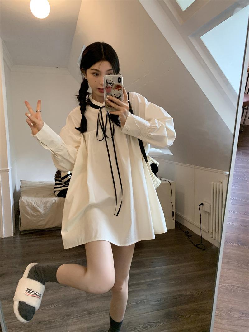Large size women s clothing fat mm Korean sweet loose design feeling contrasting color lace-up age-reducing doll long-sleeved dress women S абрикосовый
Large size women s clothing fat mm Korean sweet loose design feeling contrasting color lace-up age-reducing doll long-sleeved dress women S абрикосовый