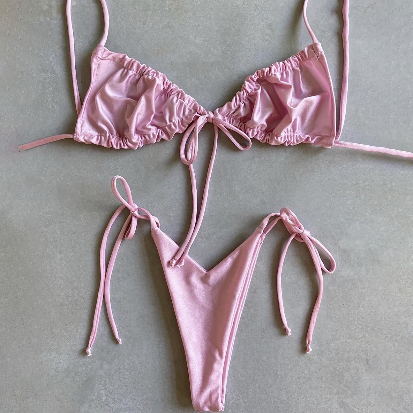 Женские купальники, сплошной цвет, бикини на бретелях, купальник с разрезом, комплект M розовый
Женские купальники, сплошной цвет, бикини на бретелях, купальник с разрезом, комплект M розовый