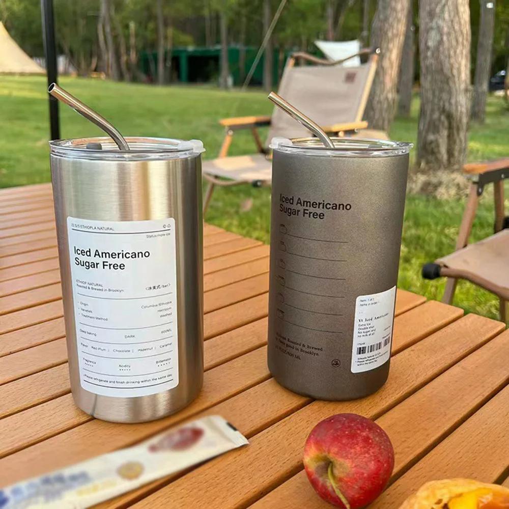 Coffee Cup Thermos Stainless Steel Double -layer Cooler Straw Cup Ice American Coffee Mug Water Bottle Portable Reusable Mug as picture
Coffee Cup Thermos Stainless Steel Double -layer Cooler Straw Cup Ice American Coffee Mug Water Bottle Portable Reusable Mug as picture