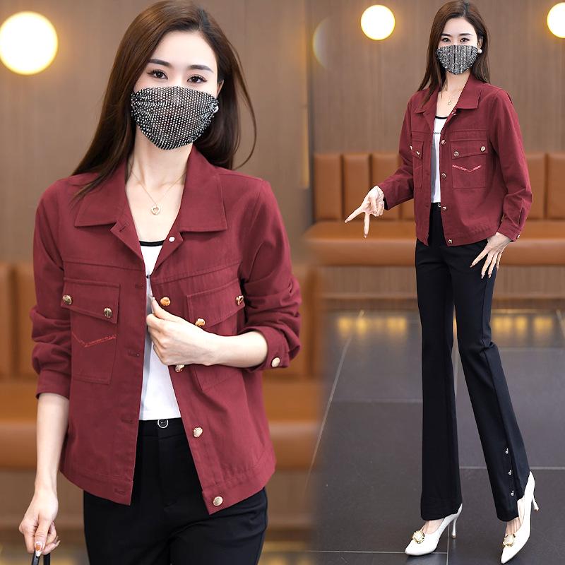 Spring Women s Slimming Brown Lapel Jacket 2XL вина червоного кольору
Spring Women s Slimming Brown Lapel Jacket 2XL вина червоного кольору